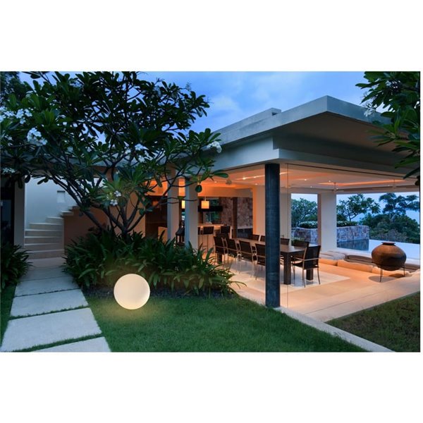 Bola de chão branca AVORIAZ para exterior, Ø50cm, soquete E27 (não incluído), IP65