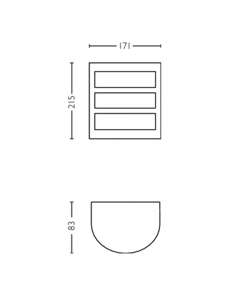 Dimensões da luminária de parede externa Python