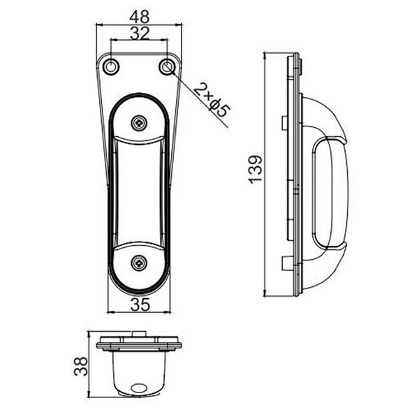 Luz de posição lateral em LED LKD 2294 com indicador de direção, homologada para 12/24V SM1 cat.5 IP68