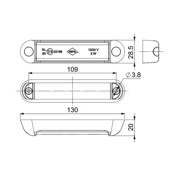 Conjunto de luzes diurnas de LED LDR 2783, 12/24V, homologado pela RL, IP68.