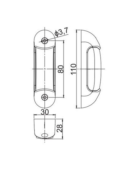 Clignotant latéral à LED 12/24 V LKD 2290, homologué cat. 5 IP68