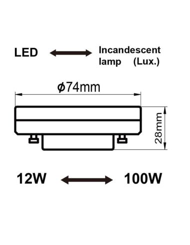 Ampoule LED GX53 12W 3000K 930Lm,...