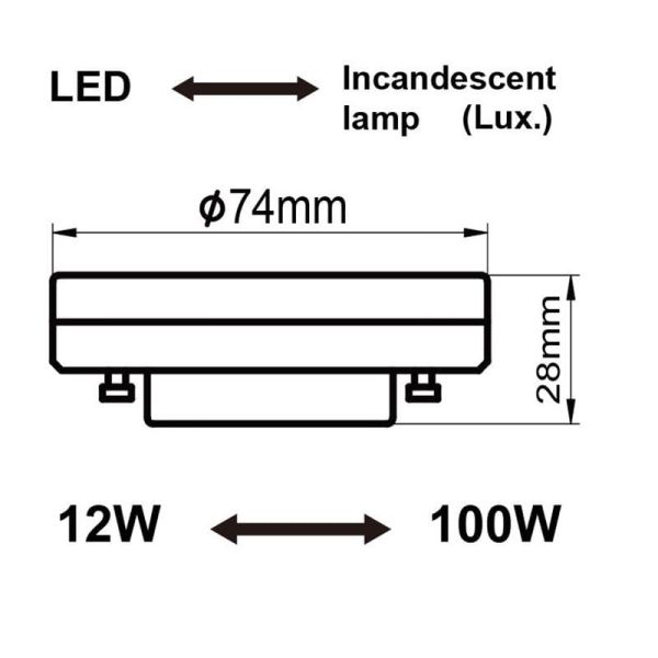 Lâmpada LED GX53 12W 3000K 930Lm,...