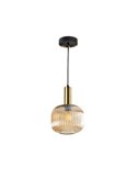 Lámpara de techo LED NORMA pantalla de cristal estriado Ø20cm max.20W E27 2700K 870Lm IP20 Ámbar