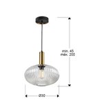 Luminária de teto NORMA LED com cúpula de vidro canelado Ø30cm, máx. 20W E27 2700K 870Lm IP20 Branca