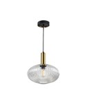Lámpara de techo LED NORMA tulipa vidrio estriado Ø30cm, max.20W E27 2700K 870Lm IP20 Blanco