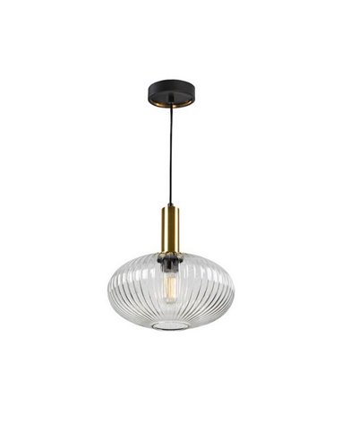 Lámpara de techo LED NORMA tulipa vidrio estriado Ø30cm, max.20W E27 2700K 870Lm IP20 Blanco