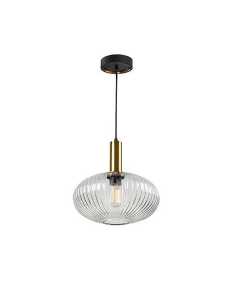 Plafonnier LED NORMA avec abat-jour en verre cannelé Ø 30 cm, max. 20 W E27 2700 K 870 lm IP20 Blanc