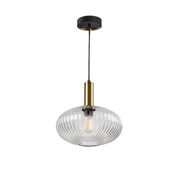 Luminária de teto NORMA LED com cúpula de vidro canelado Ø30cm, máx. 20W E27 2700K 870Lm IP20 Branca