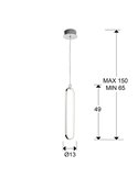 Lámpara colgante LED COLETTE, aluminio cepillado 13W 1.170lm 3.000K IP20 Cromo