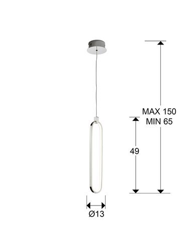 Lámpara colgante LED COLETTE, aluminio cepillado 13W 1.170lm 3.000K IP20 Cromo