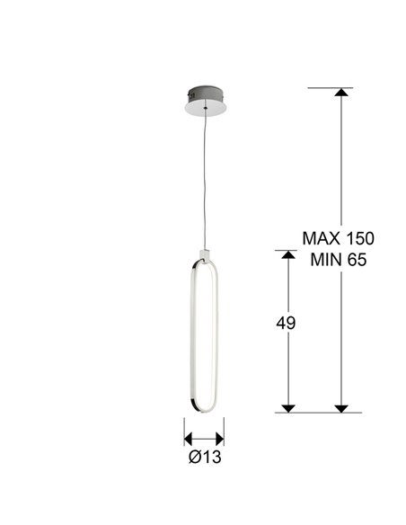 Suspension LED COLETTE, aluminium brossé 13 W 1 170 lm 3 000 K IP20 chromé
