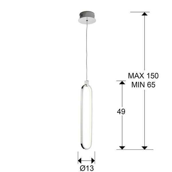 Luminária pendente LED COLETTE, alumínio escovado, 13W, 1.170lm, 3.000K, IP20, cromada