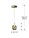Lámpara de techo 1 luz ROCIO pantalla efecto gota, LED 5W LED 480lm 3000K IP20 Dorado