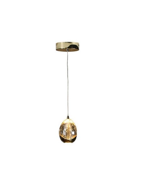Lámpara de techo 1 luz ROCIO pantalla efecto gota, LED 5W LED 480lm 3000K IP20 Dorado