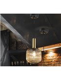 Lámpara de techo LED NORMA pantalla de cristal estriado Ø20cm max.20W E27 2700K 870Lm IP20 Ámbar
