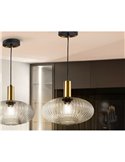 Lámpara de techo LED NORMA tulipa vidrio estriado Ø30cm, max.20W E27 2700K 870Lm IP20 Blanco