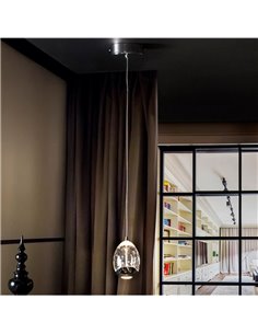 Luminária pendente ROCIO com 1 lâmpada e cúpula decorativa em formato de bolha, LED 5W 480lm 3000K IP20 preta 2