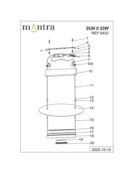 Lámpara de techo LED SUN II negra 23W 3000K 2640Lm regulable 3 Step DIM, pequeña Ø42cm