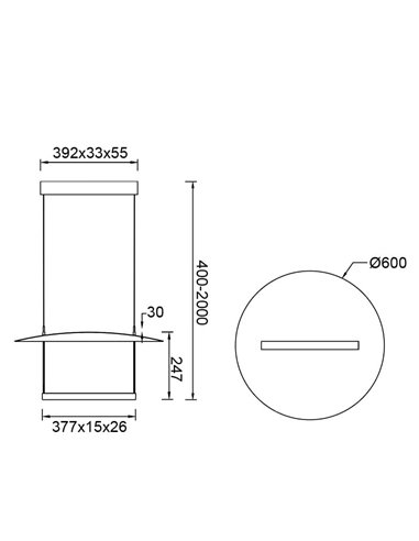 Lámpara colgante LED SUN II negra 30W 3000K 2920Lm regulable 3 Step DIM, mediana Ø60cm