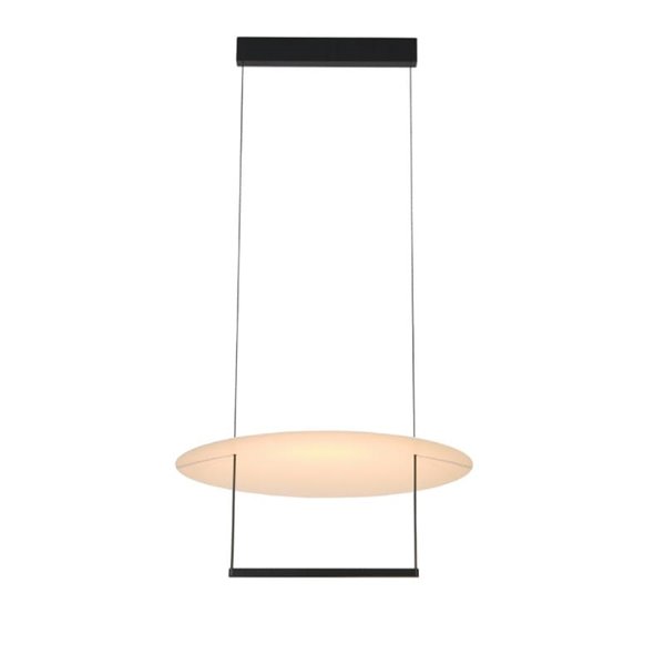 Luminária pendente LED SUN II, preta, 30W, 3000K, 2920lm, dimerizável, 3 níveis de intensidade, média, Ø60cm