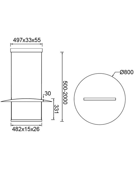 Lámpara colgante LED SUN II negra 39W 3000K 3510Lm regulable 3 Step DIM, grande Ø80cm