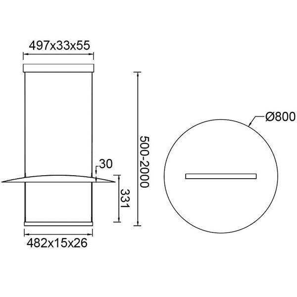 Lámpara colgante LED SUN II negra 39W 3000K 3510Lm regulable 3 Step DIM, grande Ø80cm