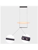 Suspension LED SUN II, noire, 39 W, 3 000 K, 3 510 lm, dimmable, 3 niveaux d'intensité, grand format, Ø 80 cm