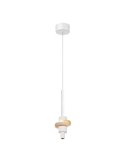 Lámpara colgante LED BETTY blanca 7W 3000K 840Lm con alabastro, altura regulable