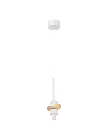 Lámpara colgante LED BETTY blanca 7W 3000K 840Lm con alabastro, altura regulable