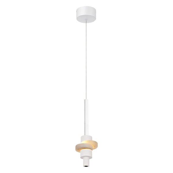 Lámpara colgante LED BETTY blanca 7W 3000K 840Lm con alabastro, altura regulable