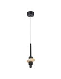 Lámpara colgante LED BETTY negra 7W 3000K 840Lm con alabastro, altura regulable