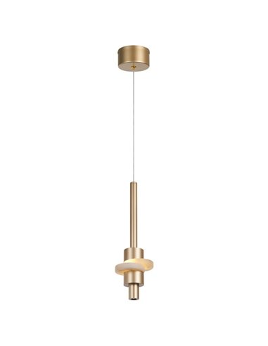 Lámpara colgante LED BETTY oro 7W 3000K 840Lm con alabastro, altura regulable