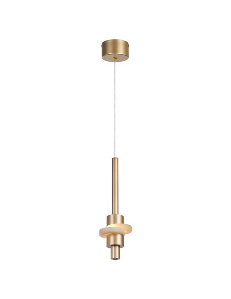 Lámpara colgante LED BETTY oro 7W 3000K 840Lm con alabastro, altura regulable