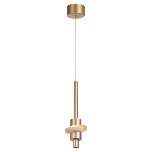 Lámpara colgante LED BETTY oro 7W 3000K 840Lm con alabastro, altura regulable