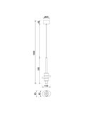 Lámpara colgante LED BETTY oro 7W 3000K 840Lm con alabastro, altura regulable