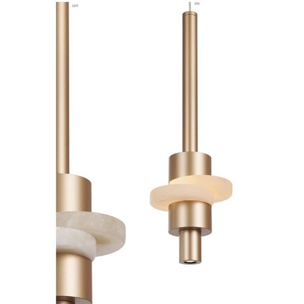 Lámpara colgante LED BETTY blanca 7W 3000K 840Lm con alabastro, altura regulable