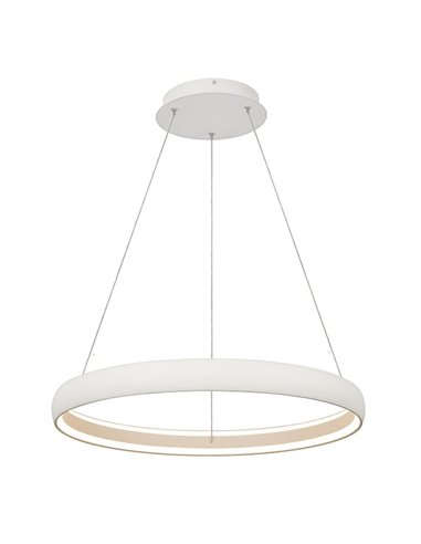 Lámpara colgante LED FLATS pequeña 1 aro blanca 42W 3000K 5290Lm TRIAC Ø58,7cm