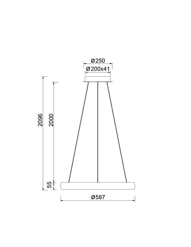 Suspension LED compacte, 1 anneau blanc, 42 W, 3000 K, 5290 lm, TRIAC, Ø 58,7 cm
