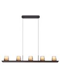 Lámpara colgante LED ALABASTRO pequeña 55W 3000K 4500Lm dimmable TRIAC, barra 102cm