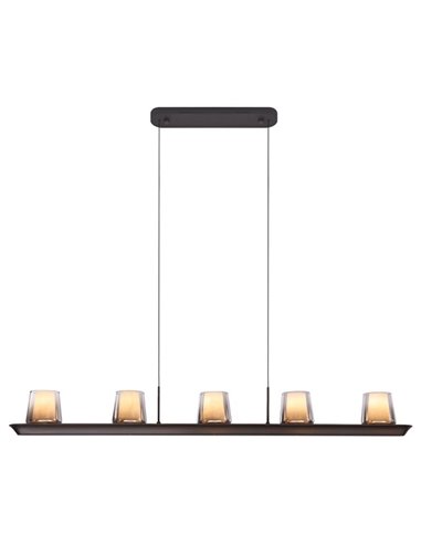 Suspension LED compacte ALABASTER 55W 3000K 4500lm dimmable TRIAC, barre de 102cm