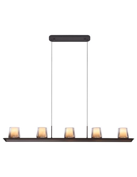 Lámpara colgante LED ALABASTRO pequeña 55W 3000K 4500Lm dimmable TRIAC, barra 102cm