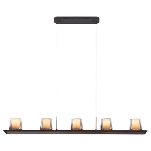 Lámpara colgante LED ALABASTRO pequeña 55W 3000K 4500Lm dimmable TRIAC, barra 102cm