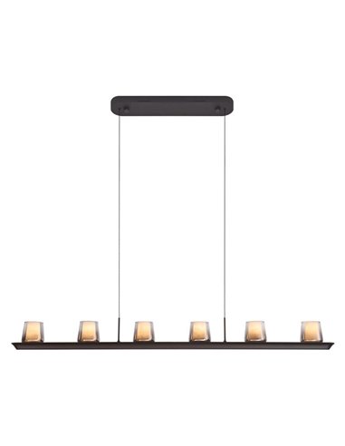 Lámpara colgante LED ALABASTRO grande 62W 3000K 5000Lm dimmable TRIAC, barra 127cm