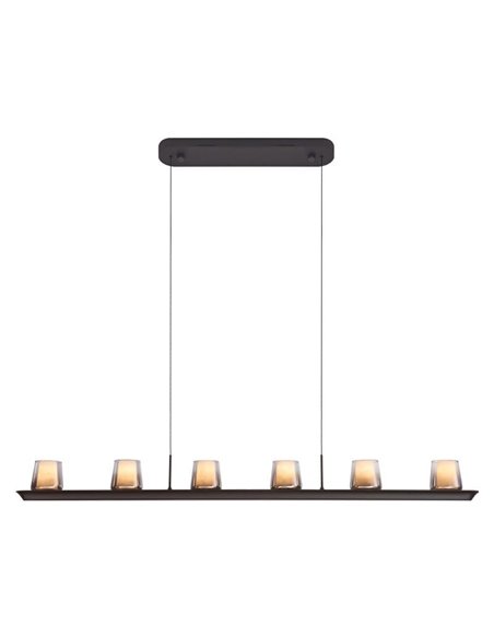 Lámpara colgante LED ALABASTRO grande 62W 3000K 5000Lm dimmable TRIAC, barra 127cm