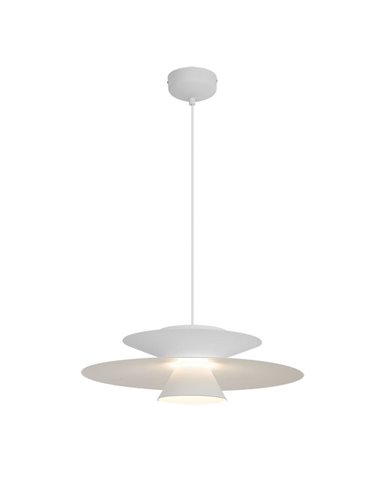 Suspension LED double disque STAR blanc 12W 3000K 900lm TRIAC Ø50cm