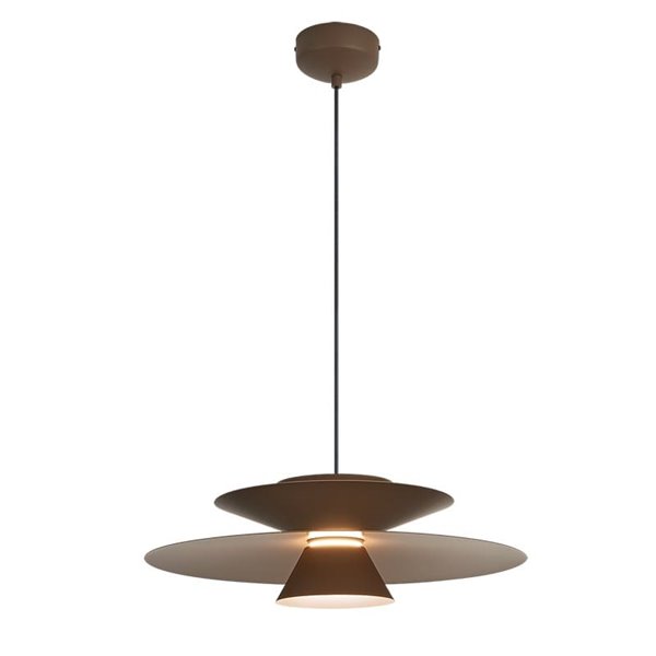 Colgante LED de doble disco ESTRELLA café oscuro 12W 3000K 900Lm TRIAC Ø50cm
