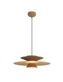 Colgante LED de doble disco ESTRELLA caqui mate 12W 3000K 900Lm TRIAC Ø50cm
