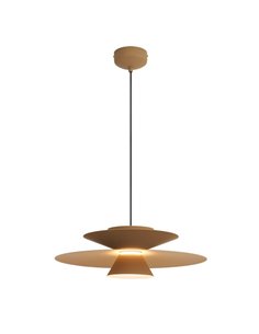 Colgante LED de doble disco ESTRELLA caqui mate 12W 3000K 900Lm TRIAC Ø50cm