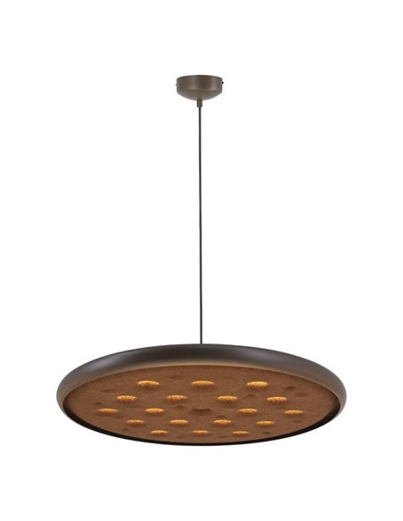 Lámpara colgante LED acústico 20W ACUSTIC café, panel absorbente, 3000K 2250Lm, dimmable TRIAC
